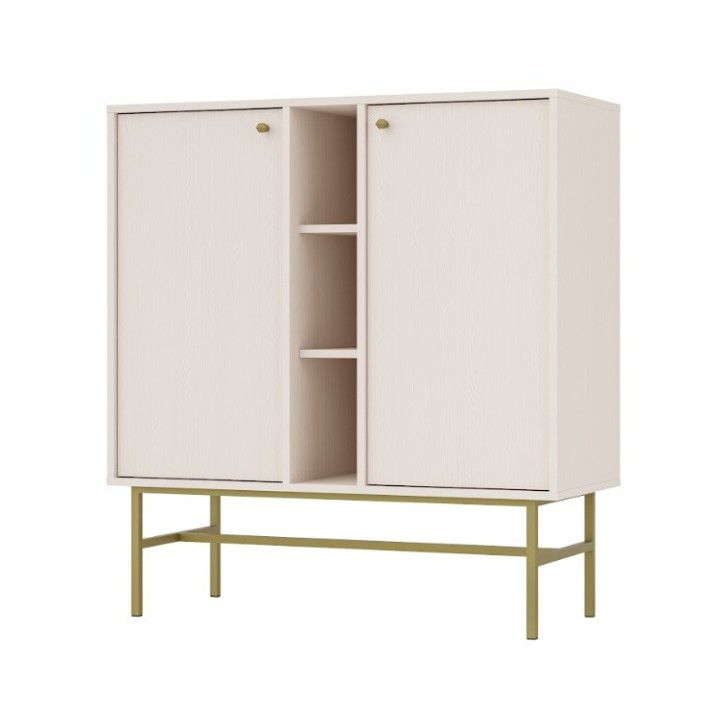 Buffet TOKYO beige 100 cm 2 portes + 1 niche