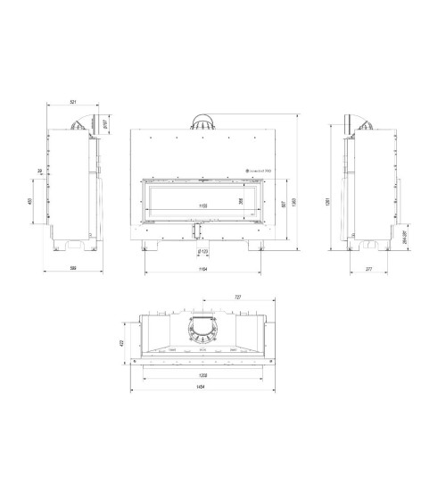 INSERT CHEMINÉE À BOIS MB 120 ouverture relevable
