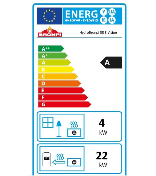 Insert à bois HYDRO-BRONPI-80-E-Vision 27/22 kw