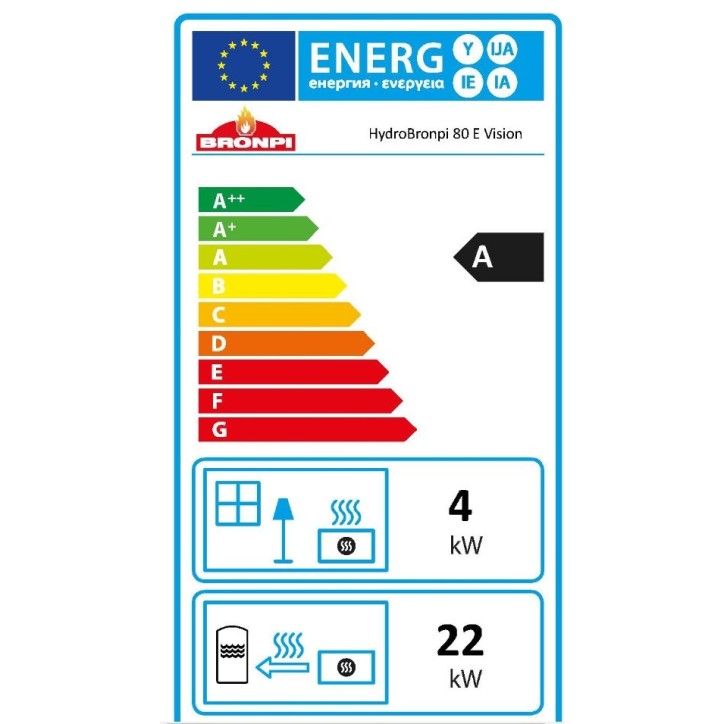 Insert à bois HYDRO-BRONPI-80-E-Vision 27/22 kw