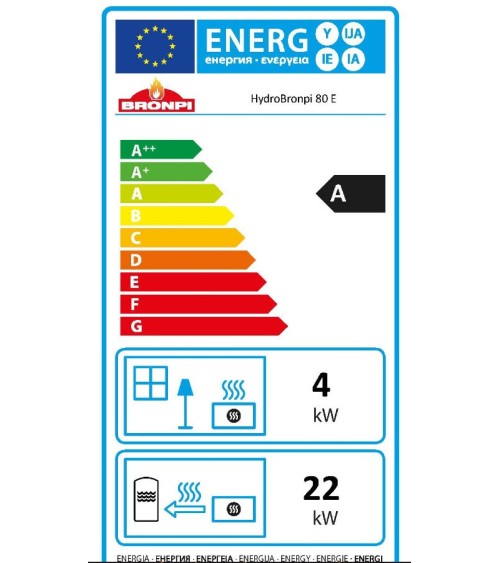 Insert à bois HYDRO-BRONPI-80-E-  27/22 kw