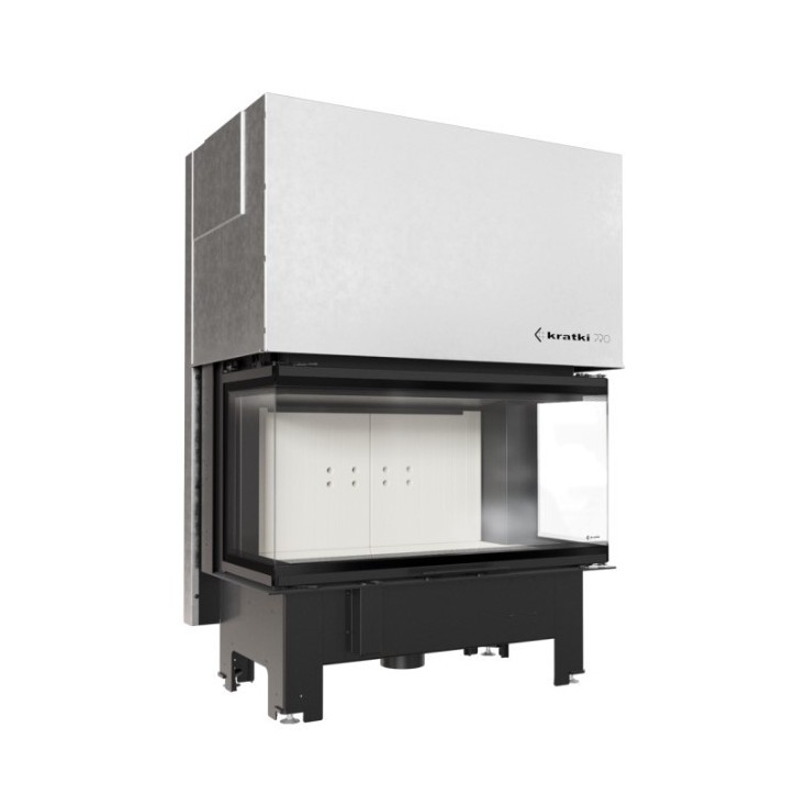 Insert cheminée NBC 15  3 côtés vitrés ouverture relevable + 4 bouches recuperateur