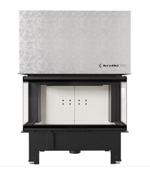 Insert cheminée NBC 15 3 côtés vitrés ouverture relevable + 4 bouches recuperateur