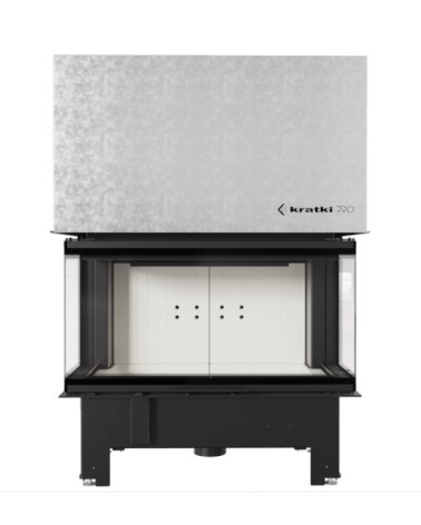 Insert cheminée NBC 15 3 côtés vitrés ouverture relevable + 4 bouches recuperateur