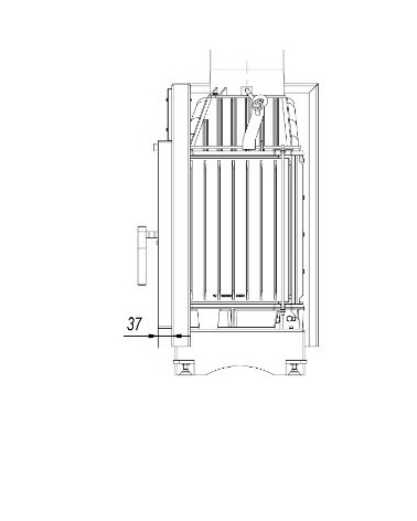 Insert cheminée MAJA 8 BS vitre à gauche 180 mm