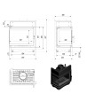 Insert cheminée MAJA 8 BS vitre à gauche 180 mm