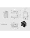 Insert cheminée SMART MS 8 BS 180mm vitre à gauche