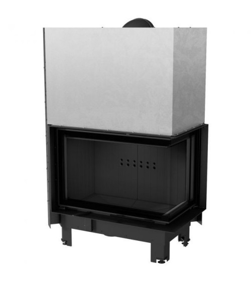 Insert cheminée MBM 10 BLACK BS vitre à droite ouverture relevable + 2 bouches recuperateur