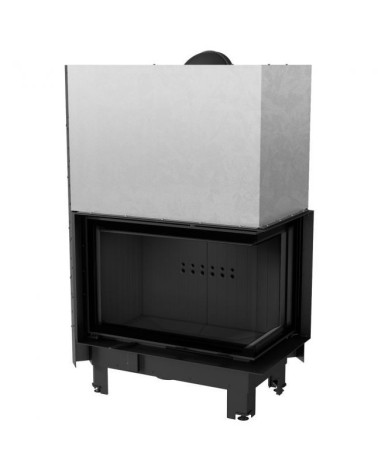 Insert cheminée MBM 10 BLACK BS vitre à droite ouverture relevable + 2 bouches recuperateur