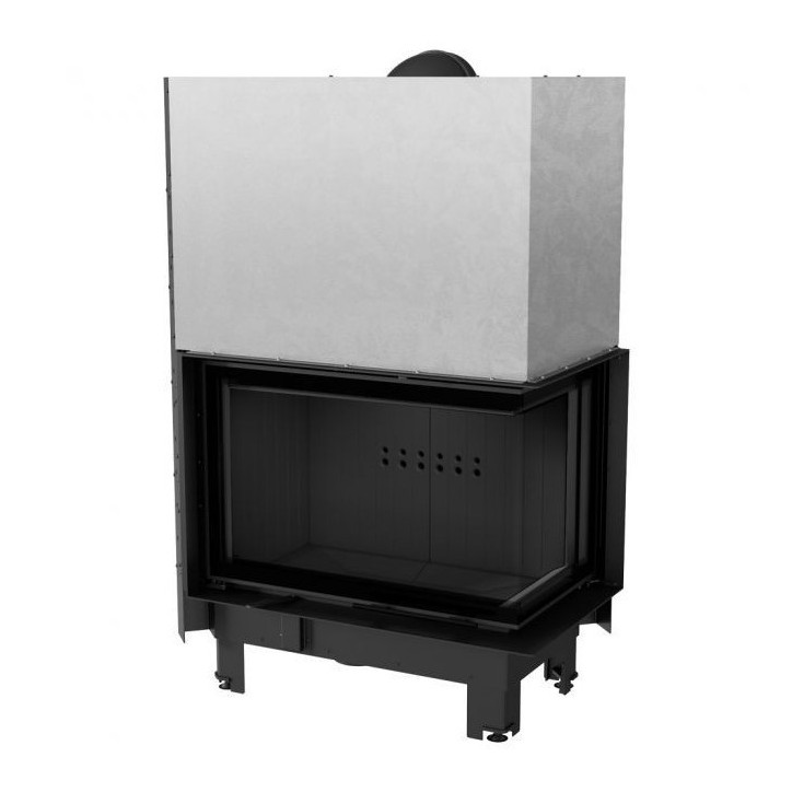 Insert cheminée MBM 10 BLACK BS vitre à droite ouverture relevable + 2 bouches recuperateur