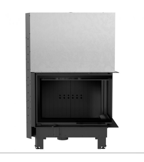 Insert cheminée MBM 10 BLACK BS vitre à droite ouverture relevable + 2 bouches recuperateur