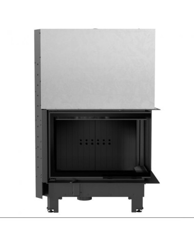 Insert cheminée MBM 10 BLACK BS vitre à droite ouverture relevable + 2 bouches recuperateur