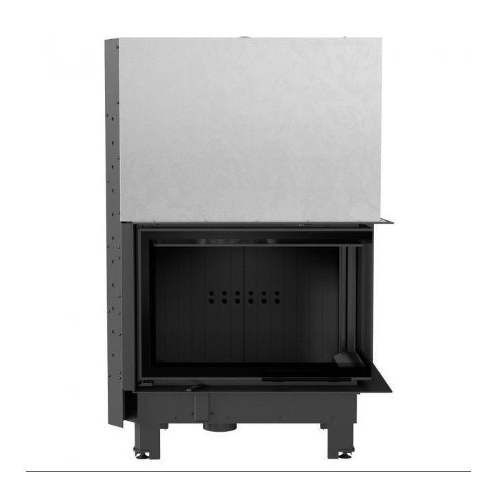 Insert cheminée MBM 10 BLACK BS vitre à droite ouverture relevable + 2 bouches recuperateur