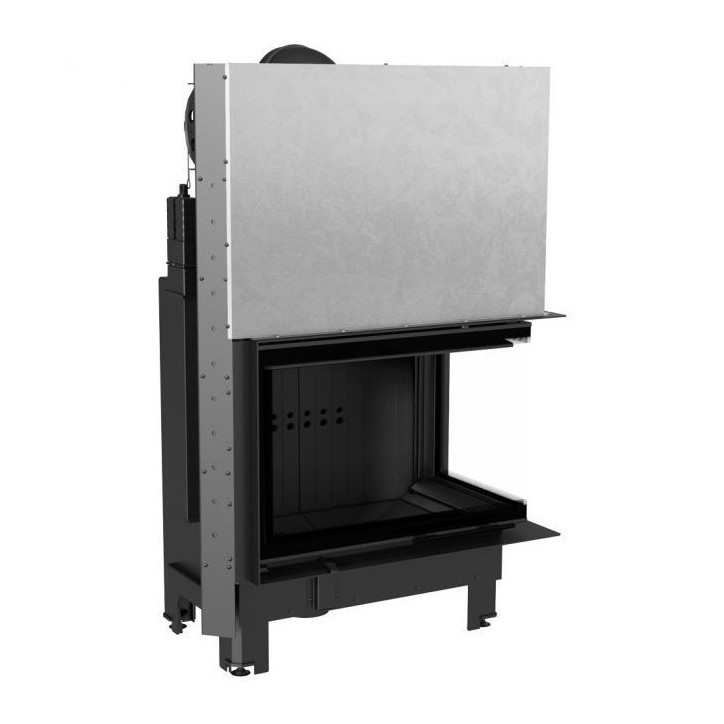 Insert cheminée MBM 10 BLACK BS vitre à droite ouverture relevable + 2 bouches recuperateur