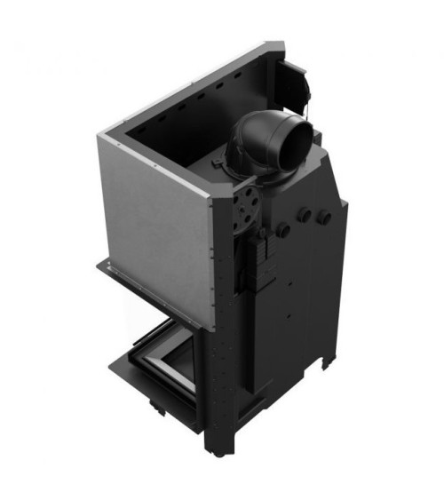 Insert cheminée MBM 10 BLACK BS vitre à droite ouverture relevable + 2 bouches recuperateur