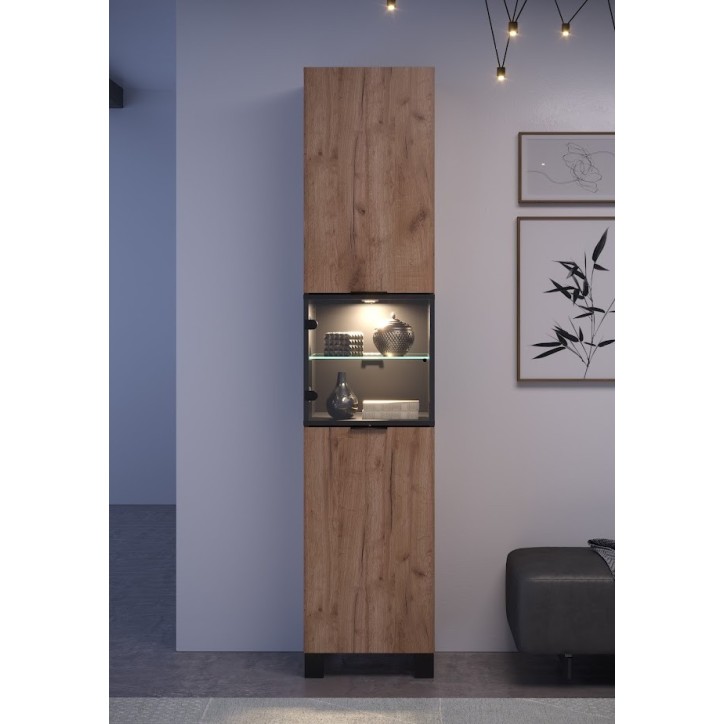 Salon complet KYOTO : table basse, meuble TV, vitrine, commode haute, (buffet)