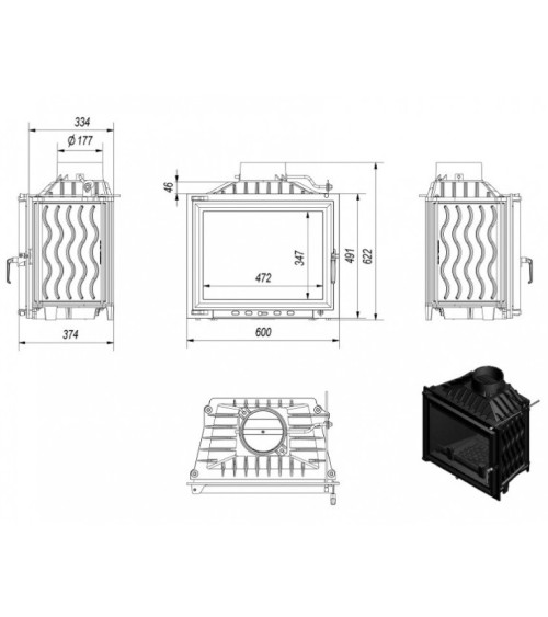 Insert cheminée à bois AUVYS 10 kW