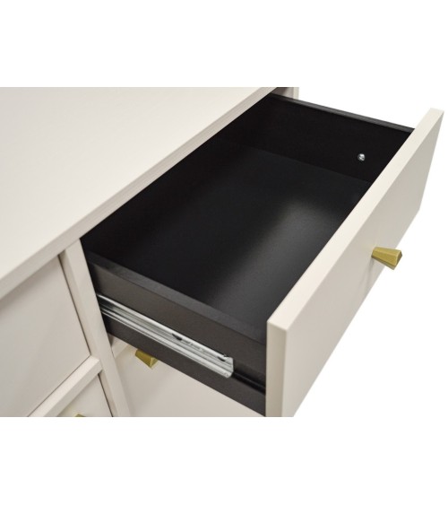 Buffet TOKYO beige 100 cm 1 porte + 1 niche + 3 tiroirs