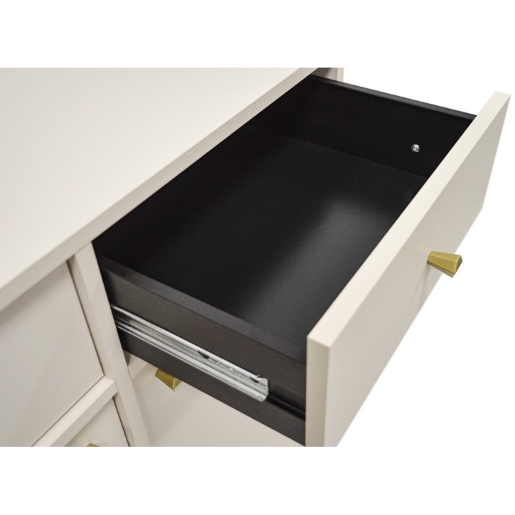 Buffet TOKYO beige 100 cm 1 porte + 1 niche + 3 tiroirs