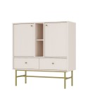 Buffet TOKYO beige 100 cm 2 portes + 1 niche + 2 tiroirs