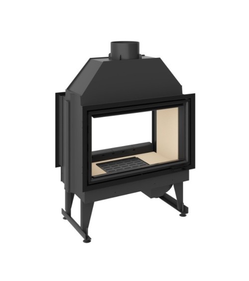 Insert cheminée à bois MOLDI 19 kW  vision sur 2 côtés