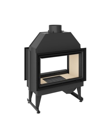 Insert cheminée à bois MOLDI 19 kW  vision sur 2 côtés