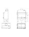 Insert cheminée à bois LINE 15 kW 2 vitres version droite