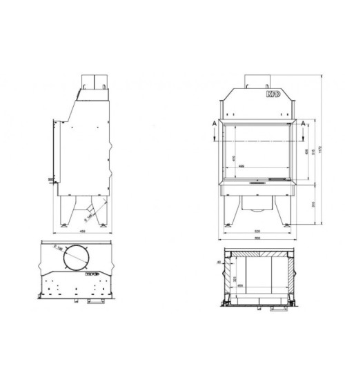 Insert cheminée à bois LINE 15 kW