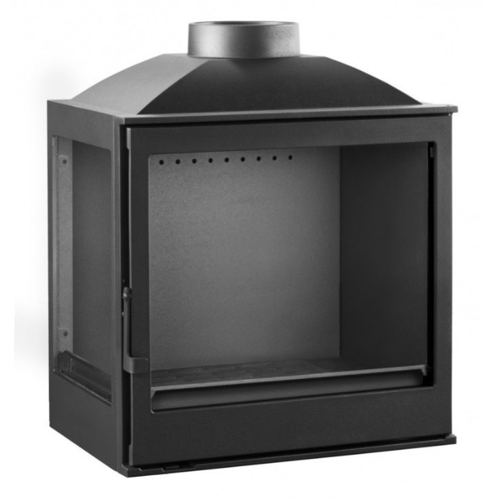 Insert cheminée à bois VILIA déflecteur automatique 11 kW 2 vitres version gauche