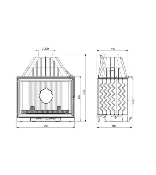 Insert cheminée à bois W8 17,5 kW ECO