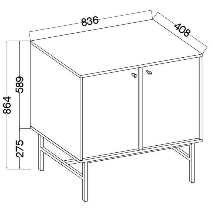 Buffet TOKYO beige 80 cm 2 portes