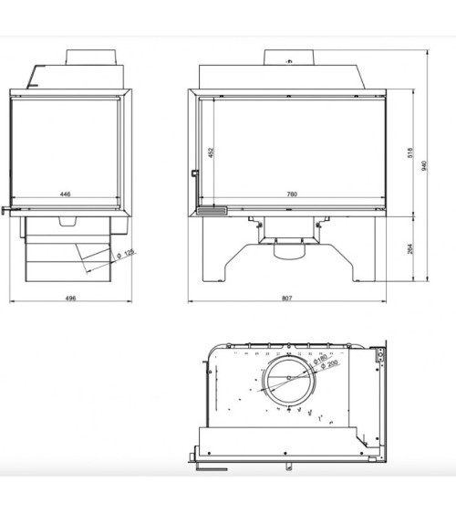 Insert cheminée à bois KFD ECO iLUX 90 coin gauche