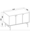 Buffet TOKYO beige 125 cm 3 portes