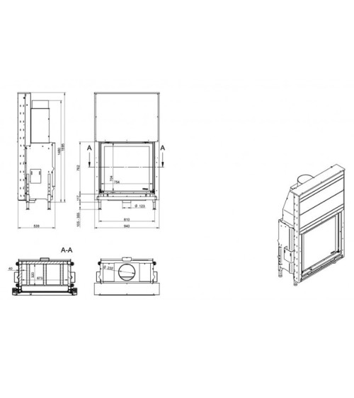 Insert cheminée à bois KFD Linea V 1080 3.0