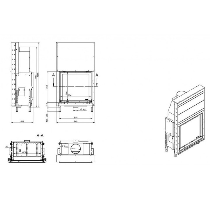 Insert cheminée à bois KFD Linea V 1080 3.0 Insert cheminée à bois KFD Linea V 1080 3.0