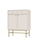 Buffet TOKYO beige 80 cm 2 portes + 2 tiroirs