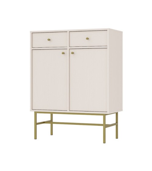 Buffet TOKYO beige 80 cm 2 portes + 2 tiroirs