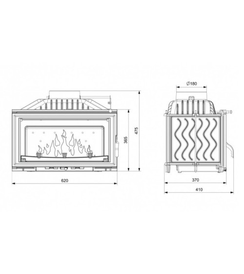 Insert cheminée à bois W16-9,4kW ECO