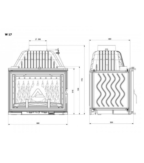Insert cheminée à bois W17-16,1kW Dekor ECO