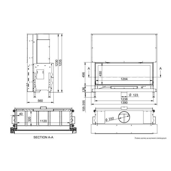 Insert cheminée à bois KFD Linea H 1180 3.0, 19 kW Insert cheminée à bois KFD Linea H 1180 3.0, 19 kW