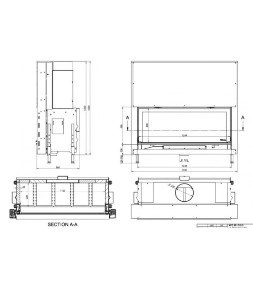 Insert cheminée à bois KFD Linea H 1320 3.0, 20 kW
