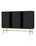 Buffet TOKYO graphite 160 cm 3 portes + 2 niches