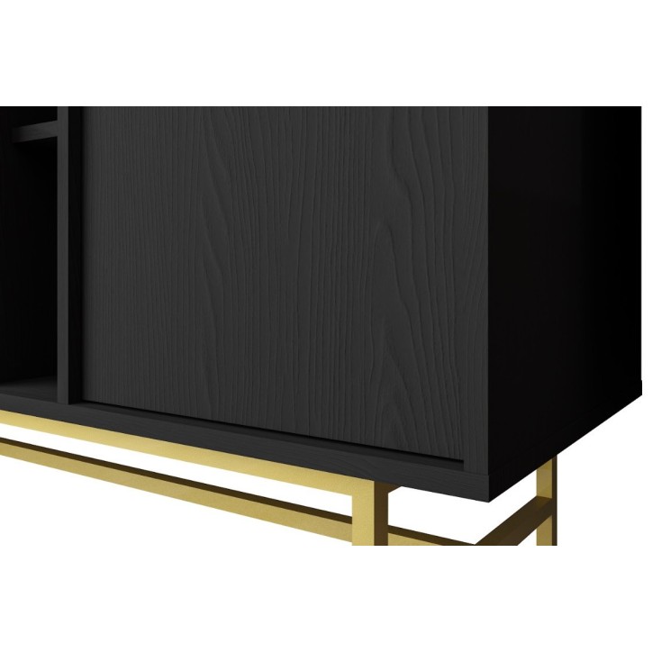 Buffet TOKYO graphite 160 cm 3 portes + 2 niches