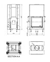 Insert cheminée à bois KFD Linea DF V 810 3.0, 12 kW double vitre