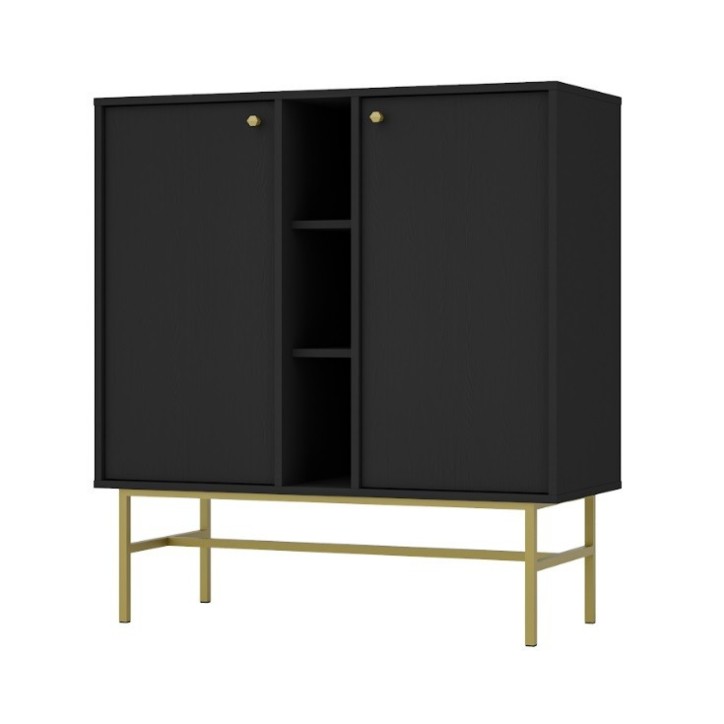 Buffet TOKYO graphite 100 cm 2 portes + 1 niche