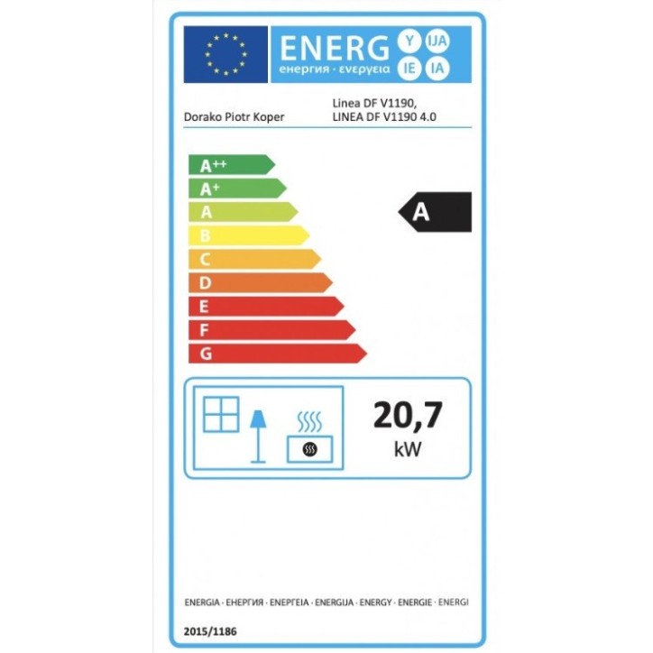 Insert cheminée à bois KFD Linea DF V 1190 3.0, 20 kW double vitre Insert cheminée à bois KFD Linea DF V 1190 3.0, 20 kW double vitre