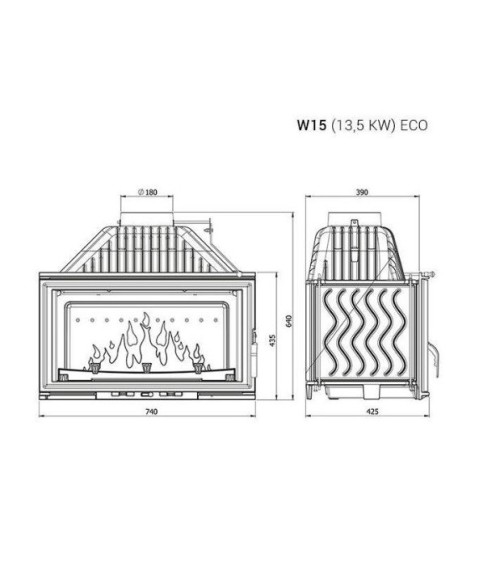 Insert cheminée à bois W15 13,5 kW ECO