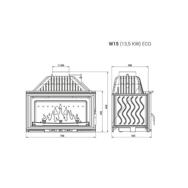 Insert cheminée à bois W15 13,5 kW ECO Insert cheminée à bois W15 13,5 kW ECO