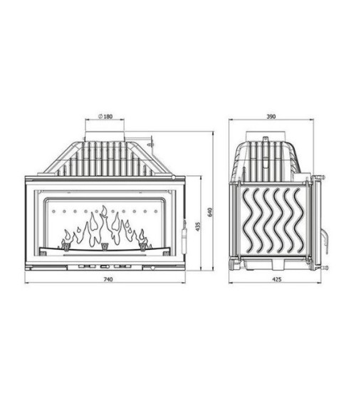 Insert cheminée à bois W16-13.5kW ECO