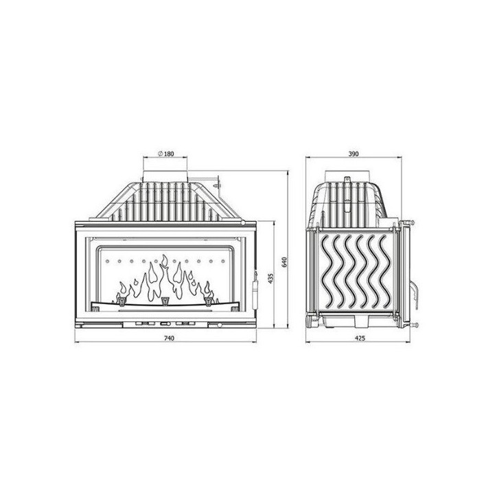 Insert cheminée à bois W16-13.5kW ECO